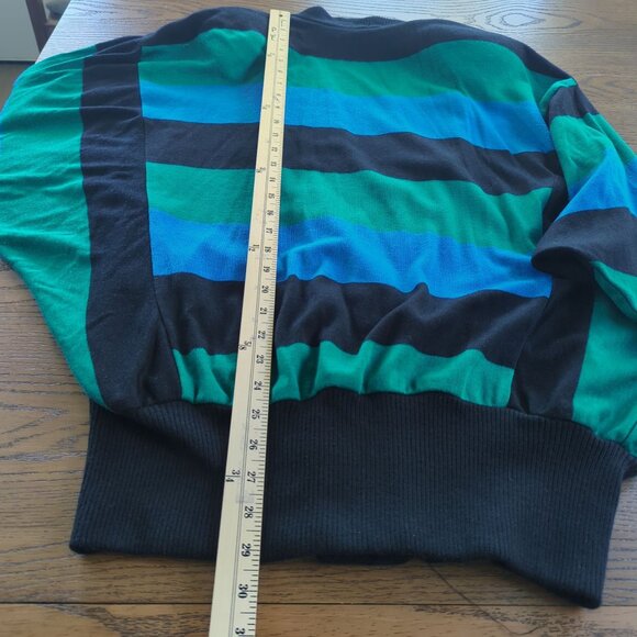 Vintage Felicity Barbara Lesser Women's Size S Stripe Batwing Cardigan Sweater - Picture 15 of 16